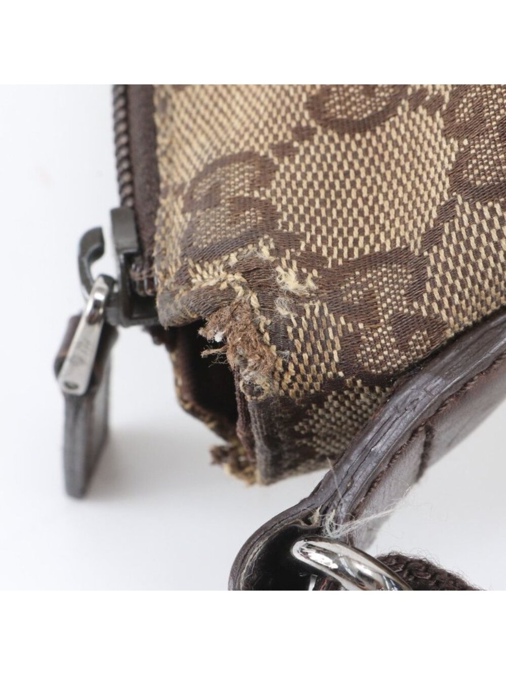 Gucci GG Canvas Leather Shoulder Bag Crossbody Messenger Business - Picture 8 of 11